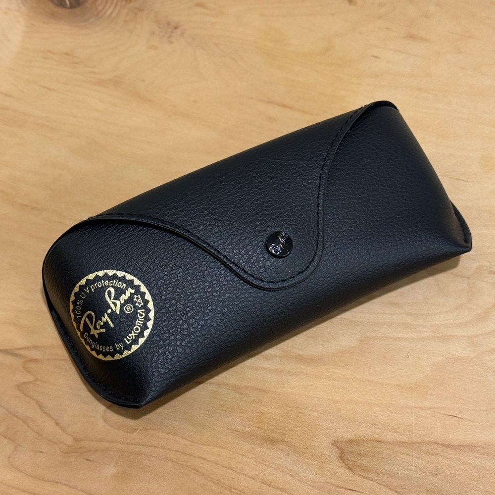 Ray-Ban Black Eyewear Case with Gold Logo